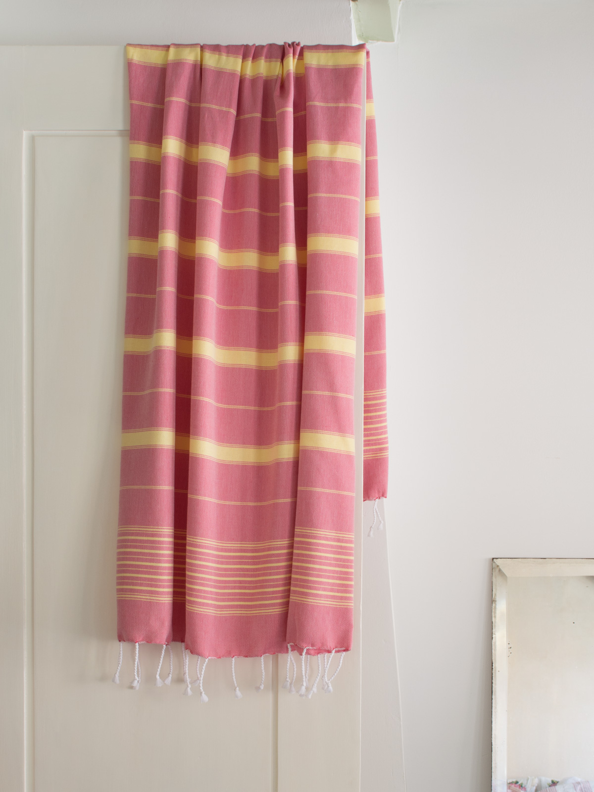 hammam towel tulip pink/yellow 170x100cm